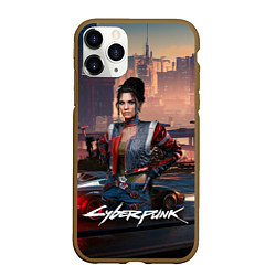 Чехол iPhone 11 Pro матовый Panam Cyberpunk2077, цвет: 3D-коричневый