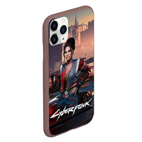 Чехол iPhone 11 Pro матовый Panam Cyberpunk2077 / 3D-Коричневый – фото 2