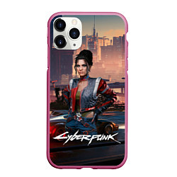 Чехол iPhone 11 Pro матовый Panam Cyberpunk2077, цвет: 3D-малиновый