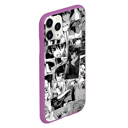 Чехол iPhone 11 Pro матовый Убийца Акамэ pattern / 3D-Фиолетовый – фото 2