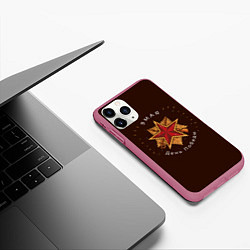 Чехол iPhone 11 Pro матовый День 9 мая, цвет: 3D-малиновый — фото 2