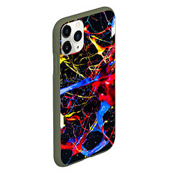 Чехол iPhone 11 Pro матовый Импрессионизм Vanguard neon pattern, цвет: 3D-темно-зеленый — фото 2