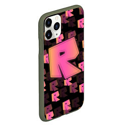 Чехол iPhone 11 Pro матовый ROBLOX ЛОГО, цвет: 3D-темно-зеленый — фото 2