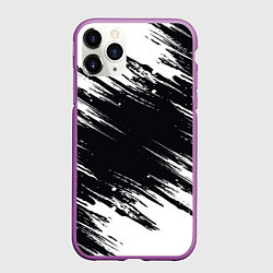 Чехол iPhone 11 Pro матовый БЕЛАЯ КРАСКА БРЫЗГИ, цвет: 3D-фиолетовый