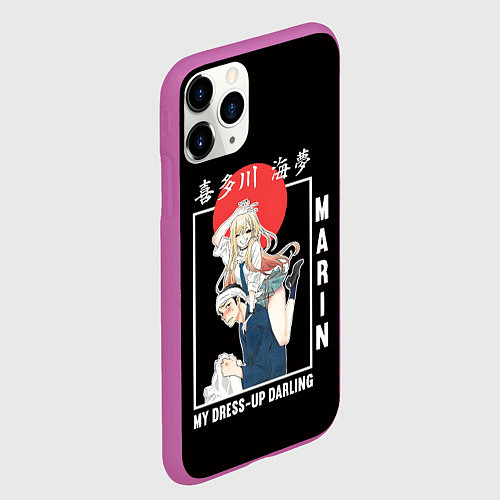 Чехол iPhone 11 Pro матовый Эта фарфоровая кукла влюбилась Марин и Годзё Вакан / 3D-Фиолетовый – фото 2