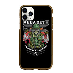 Чехол iPhone 11 Pro матовый MEGADETH killing is my business, цвет: 3D-коричневый