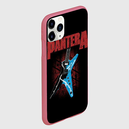 Чехол iPhone 11 Pro матовый PANTERA гитара / 3D-Малиновый – фото 2
