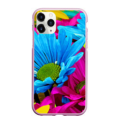 Чехол iPhone 11 Pro матовый Ромашки Pattern, цвет: 3D-розовый