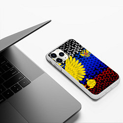 Чехол iPhone 11 Pro матовый Герб флаг россии, цвет: 3D-белый — фото 2
