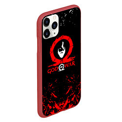 Чехол iPhone 11 Pro матовый God of War Ragnarok герой лого, цвет: 3D-красный — фото 2