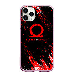 Чехол iPhone 11 Pro матовый God of war брызги, цвет: 3D-розовый