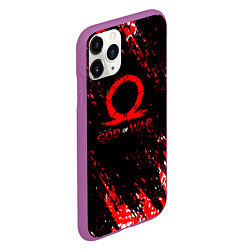 Чехол iPhone 11 Pro матовый God of war брызги, цвет: 3D-фиолетовый — фото 2