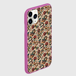 Чехол iPhone 11 Pro матовый ДРАКОН И РОЗА, цвет: 3D-фиолетовый — фото 2