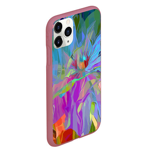 Чехол iPhone 11 Pro матовый Abstract color pattern Summer 2022 / 3D-Малиновый – фото 2