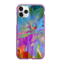 Чехол iPhone 11 Pro матовый Abstract color pattern Summer 2022, цвет: 3D-фиолетовый