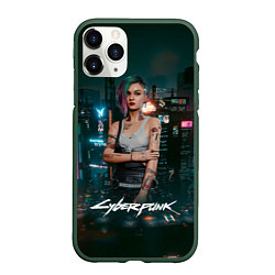 Чехол iPhone 11 Pro матовый Джуди Cyberpunk 2077, цвет: 3D-темно-зеленый