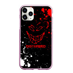 Чехол iPhone 11 Pro матовый Disturbed брызги красок, цвет: 3D-розовый