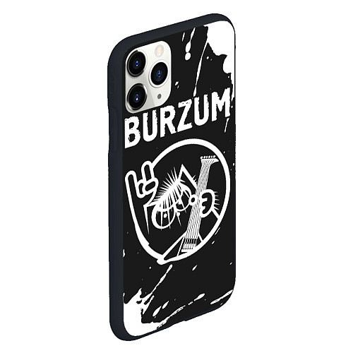 Чехол iPhone 11 Pro матовый Burzum КОТ Краска / 3D-Черный – фото 2