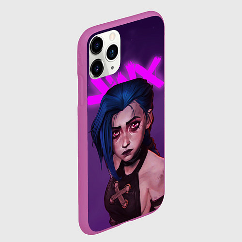 Чехол iPhone 11 Pro матовый ARCANE League Of Legends JINX / 3D-Фиолетовый – фото 2