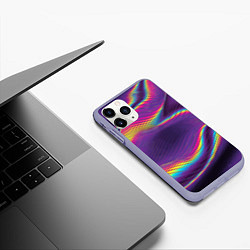 Чехол iPhone 11 Pro матовый Neon fashion pattern Wave, цвет: 3D-светло-сиреневый — фото 2