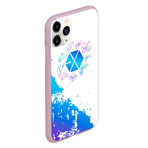 Чехол iPhone 11 Pro матовый Автографы группировки Эхо / 3D-Розовый – фото 2