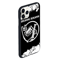 Чехол iPhone 11 Pro матовый Breaking Benjamin КОТ Брызги, цвет: 3D-черный — фото 2