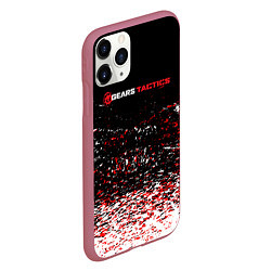 Чехол iPhone 11 Pro матовый Gears tactics белые красные брызги, цвет: 3D-малиновый — фото 2