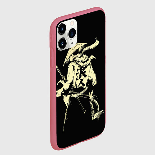 Чехол iPhone 11 Pro матовый Ниндзя-воин / 3D-Малиновый – фото 2