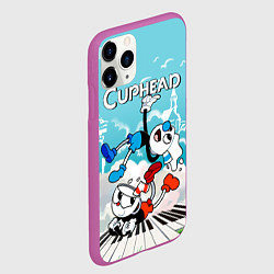 Чехол iPhone 11 Pro матовый Cuphead 2 чашечки, цвет: 3D-фиолетовый — фото 2