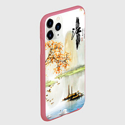 Чехол iPhone 11 Pro матовый China Landscape, цвет: 3D-малиновый — фото 2