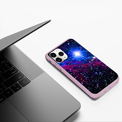 Чехол iPhone 11 Pro матовый Открытый космос Star Neon, цвет: 3D-розовый — фото 2