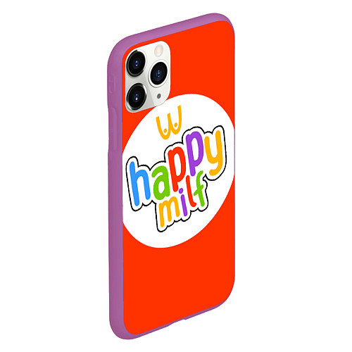 Чехол iPhone 11 Pro матовый HAPPY MILF / 3D-Фиолетовый – фото 2
