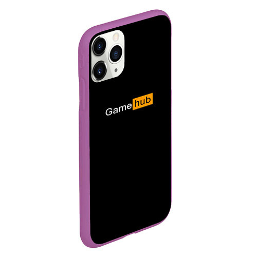 Чехол iPhone 11 Pro матовый Клуб геймеров / 3D-Фиолетовый – фото 2