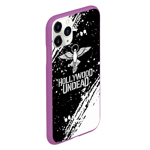 Чехол iPhone 11 Pro матовый Hollywood undead / 3D-Фиолетовый – фото 2