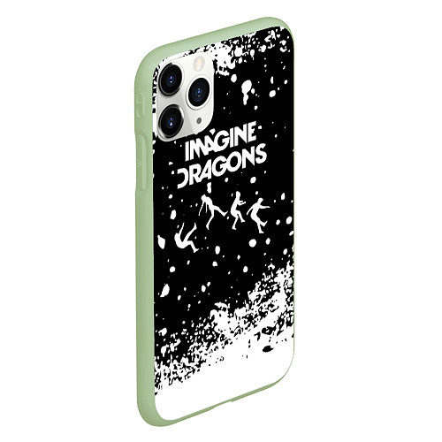 Чехол iPhone 11 Pro матовый Imagine dragons rock / 3D-Салатовый – фото 2