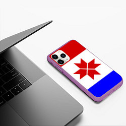 Чехол iPhone 11 Pro матовый МОРДОВИЯ РЕСПУБЛИКА, цвет: 3D-фиолетовый — фото 2