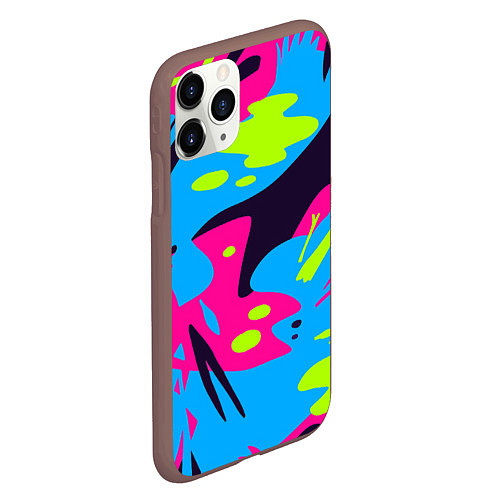 Чехол iPhone 11 Pro матовый Color abstract pattern Summer / 3D-Коричневый – фото 2