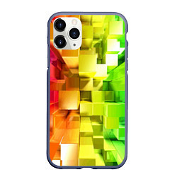 Чехол iPhone 11 Pro матовый Геометрический паттерн 3D Neon, цвет: 3D-серый