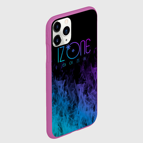 Чехол iPhone 11 Pro матовый Izone neon огонь / 3D-Фиолетовый – фото 2