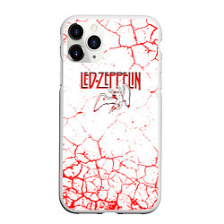 Чехол iPhone 11 Pro матовый Led zeppelin Трещины, цвет: 3D-белый