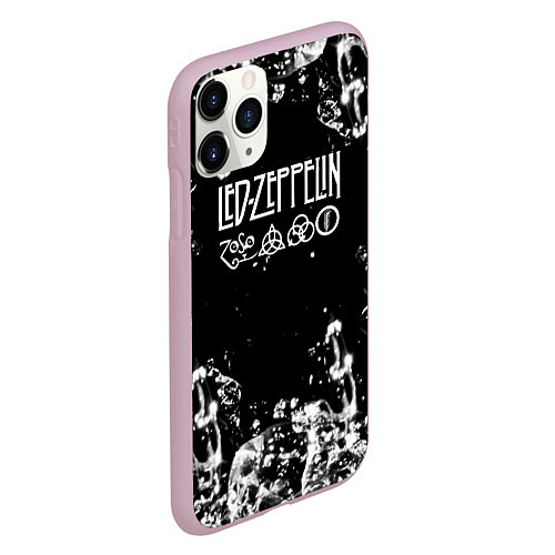 Чехол iPhone 11 Pro матовый LED ZEPPELIN texture вода / 3D-Розовый – фото 2