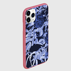 Чехол iPhone 11 Pro матовый Цветы Темные Розы, цвет: 3D-малиновый — фото 2