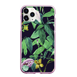 Чехол iPhone 11 Pro матовый Цветы Ботанические, цвет: 3D-розовый