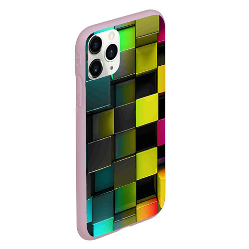 Чехол iPhone 11 Pro матовый Colored Geometric 3D pattern / 3D-Розовый – фото 2