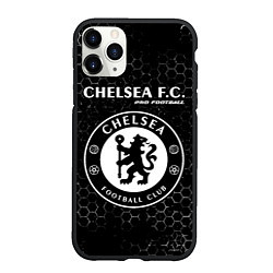 Чехол iPhone 11 Pro матовый CHELSEA Pro Football Соты, цвет: 3D-черный