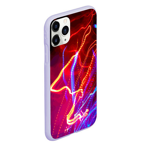 Чехол iPhone 11 Pro матовый Neon vanguard pattern Lighting / 3D-Светло-сиреневый – фото 2