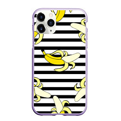 Чехол iPhone 11 Pro матовый Banana pattern Summer, цвет: 3D-светло-сиреневый