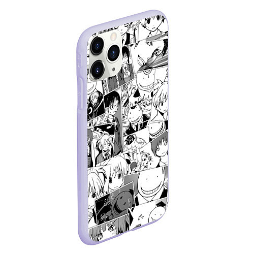 Чехол iPhone 11 Pro матовый Ansatsu kyoshitsu pattern / 3D-Светло-сиреневый – фото 2