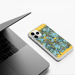 Чехол iPhone 11 Pro матовый Swimming Cats: Yellow, цвет: 3D-белый — фото 2