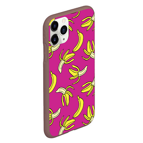 Чехол iPhone 11 Pro матовый Banana pattern Summer Color / 3D-Коричневый – фото 2